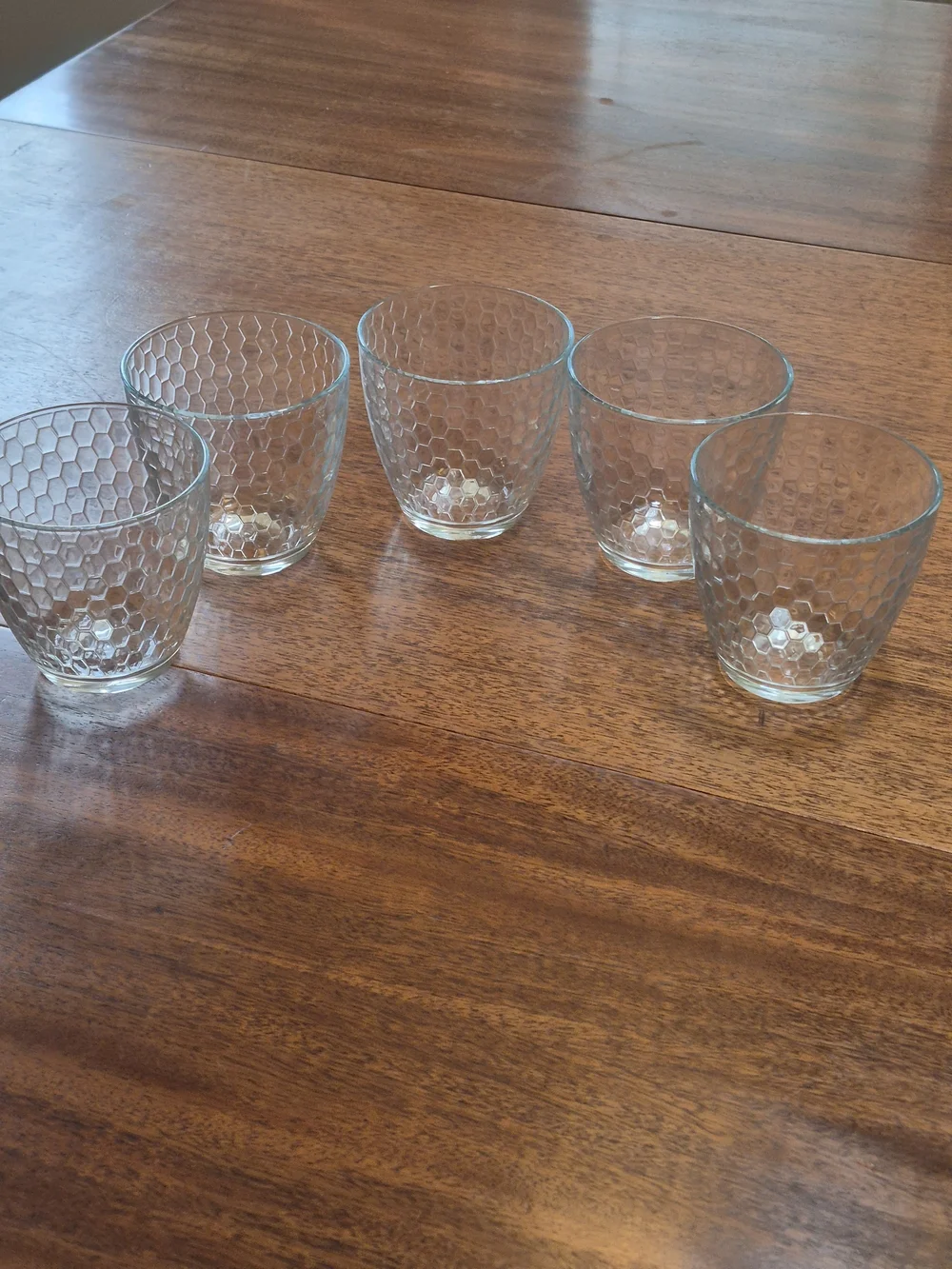 Vintage Pasabahce  Hex Pattern Glass 10oz  Tumbler - Set of 5